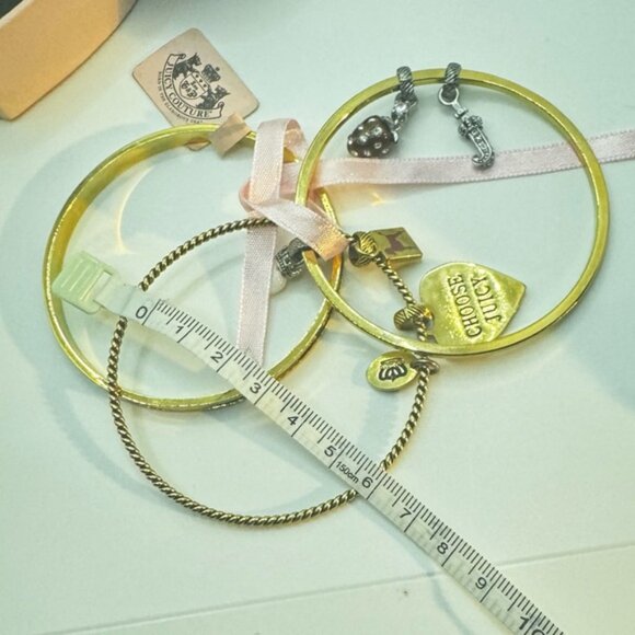 Juicy Couture Vintage Y2K NEW Charms Bangles Bracelets 3 Gold Silver Heart Dog - Picture 7 of 15